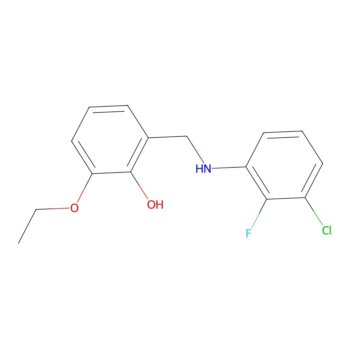 2-{[(3-Chloro-2-fluorophenyl)amino]methyl}-6-ethoxyphenol molecular structure, CAS 1037141-24-4