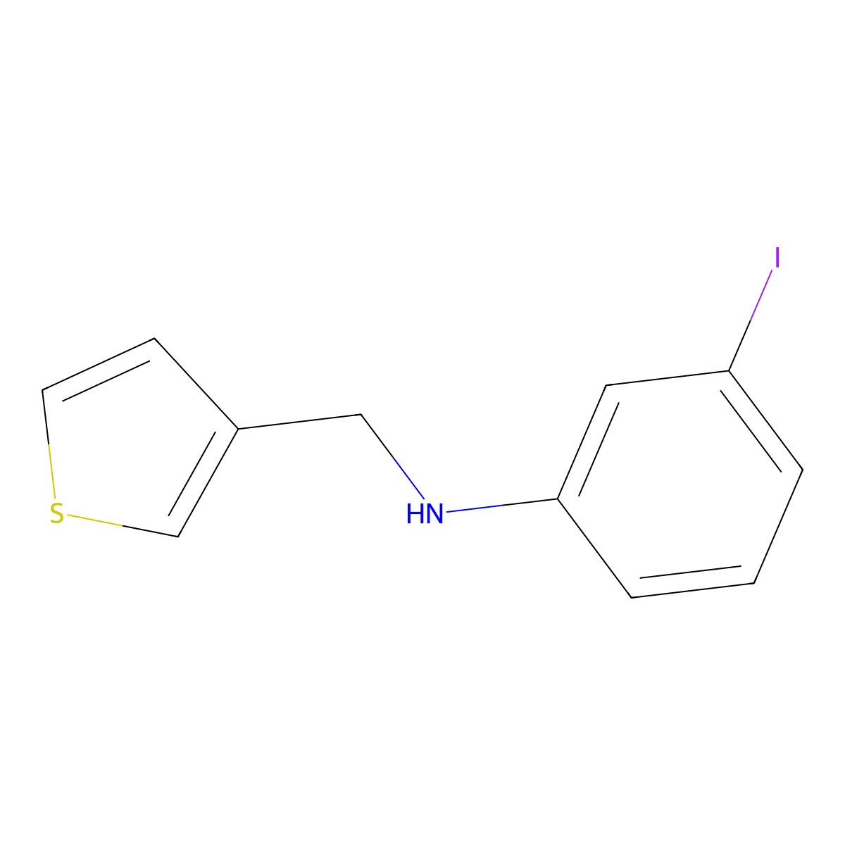 3-iodo-N-(thiophen-3-ylmethyl)aniline molecular structure, CAS 1037142-52-1