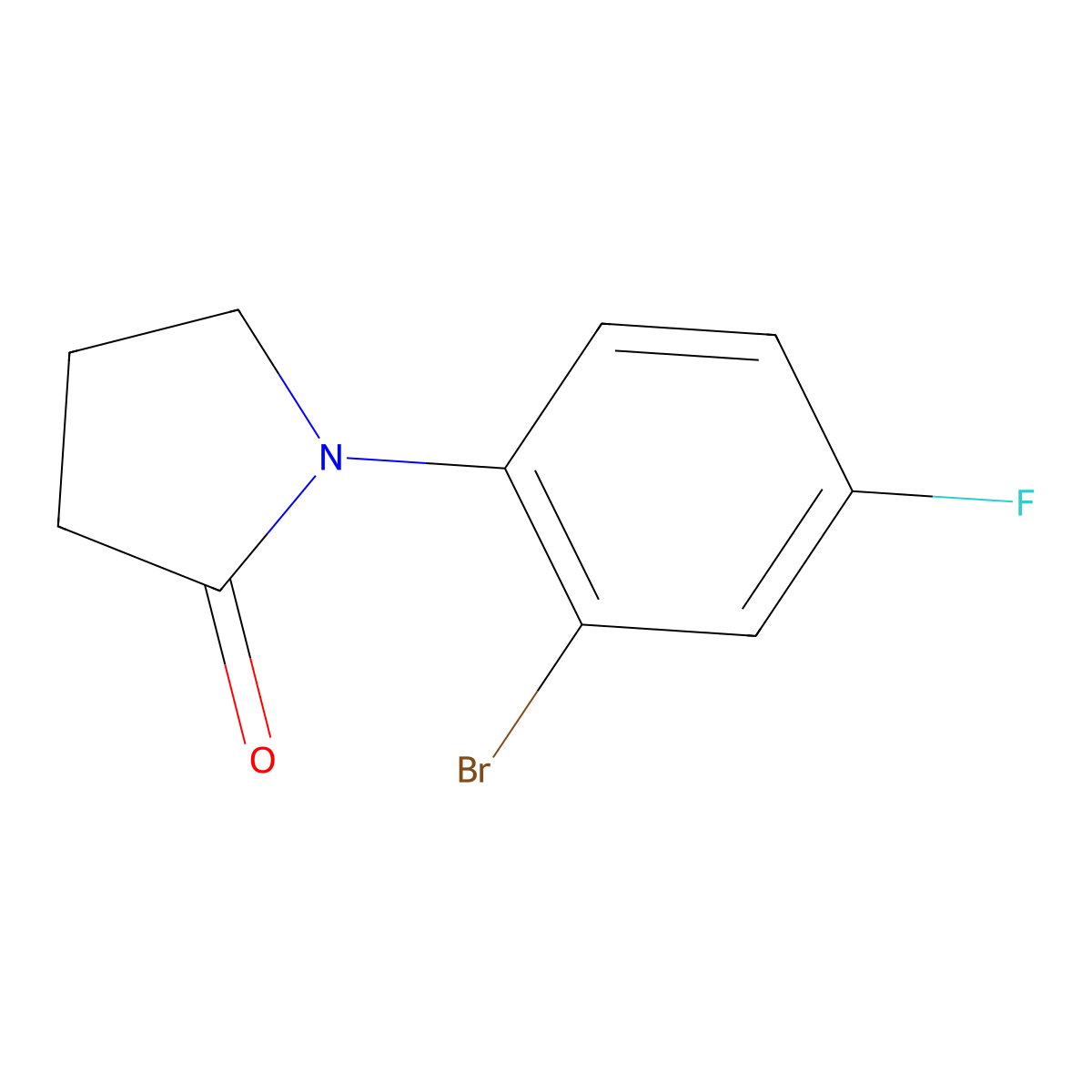 1-(2-Bromo-4-fluorophenyl)pyrrolidin-2-one molecular structure, CAS 1037150-18-7