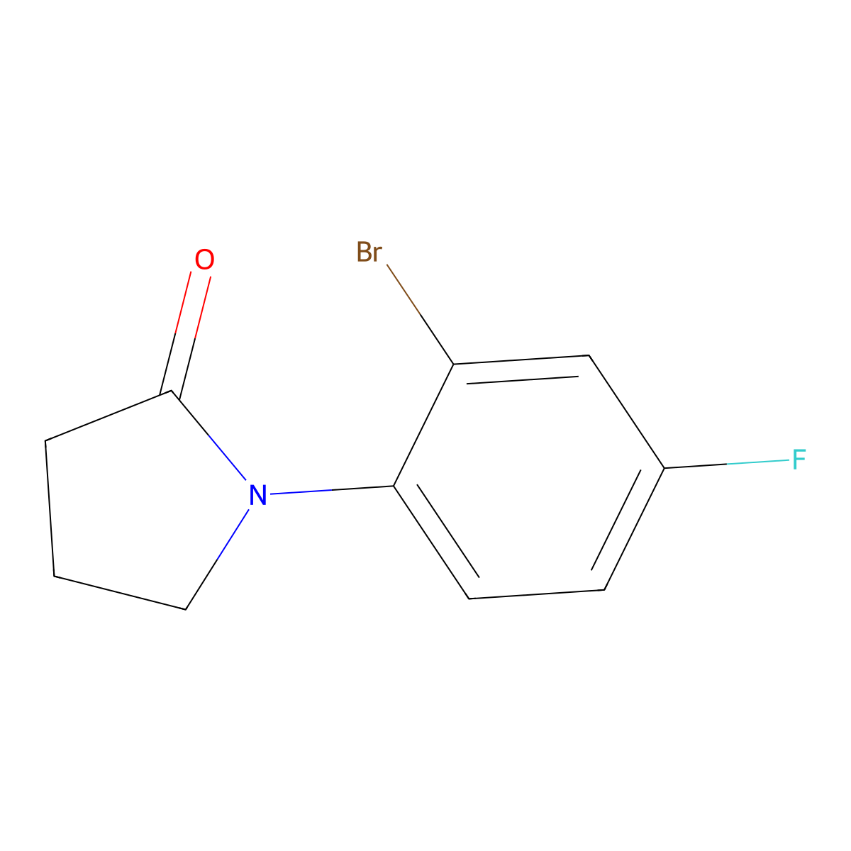 1-(2-Bromo-4-fluorophenyl)pyrrolidin-2-one molecular structure, CAS 1037150-18-7