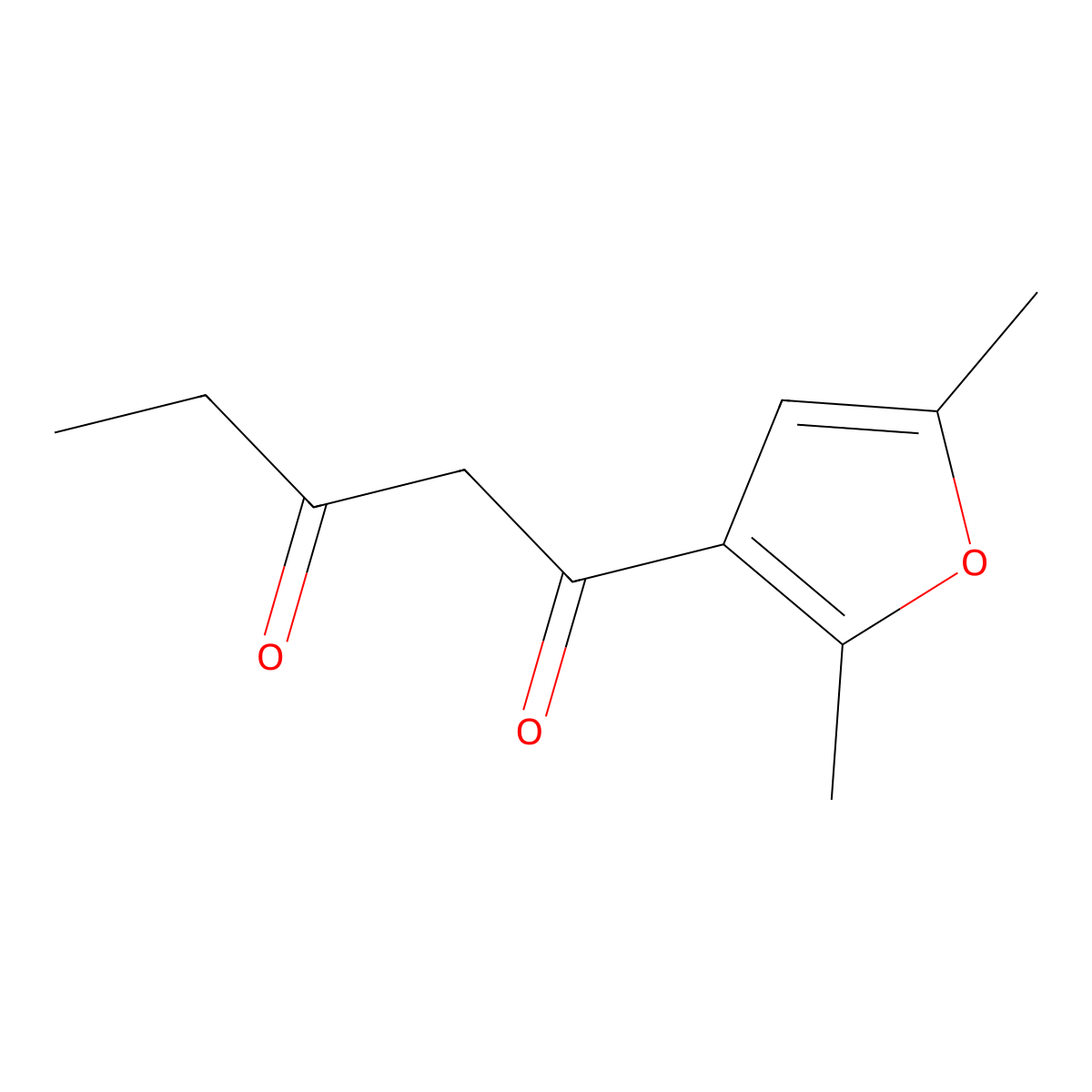 1-(2,5-Dimethylfuran-3-yl)pentane-1,3-dione molecular structure, CAS 1037150-20-1