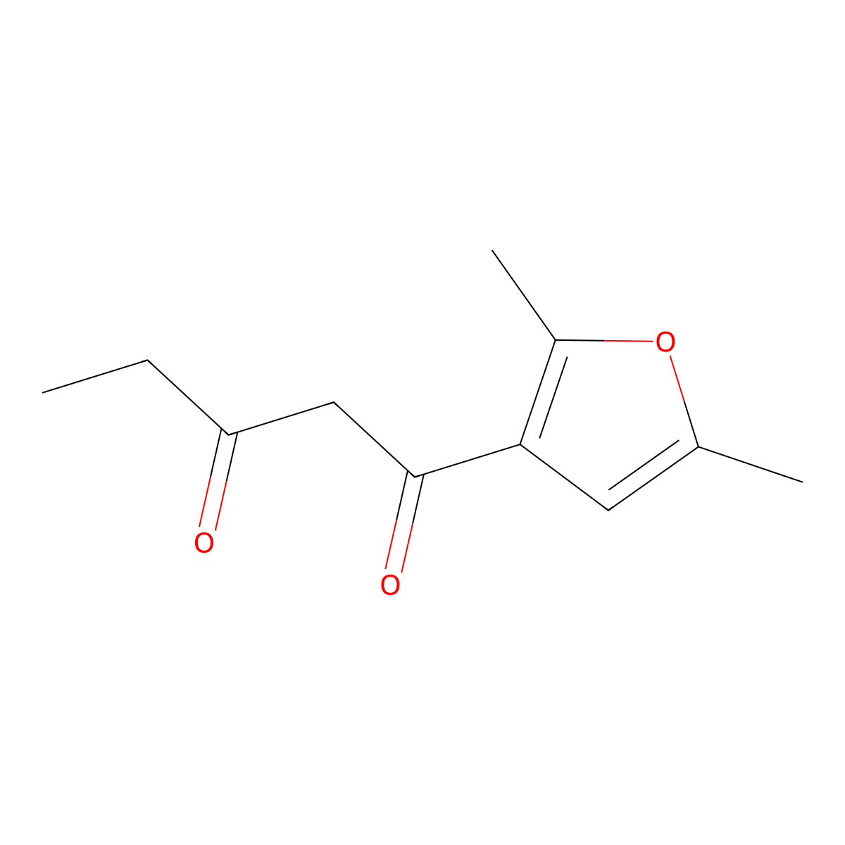 1-(2,5-Dimethylfuran-3-yl)pentane-1,3-dione molecular structure, CAS 1037150-20-1