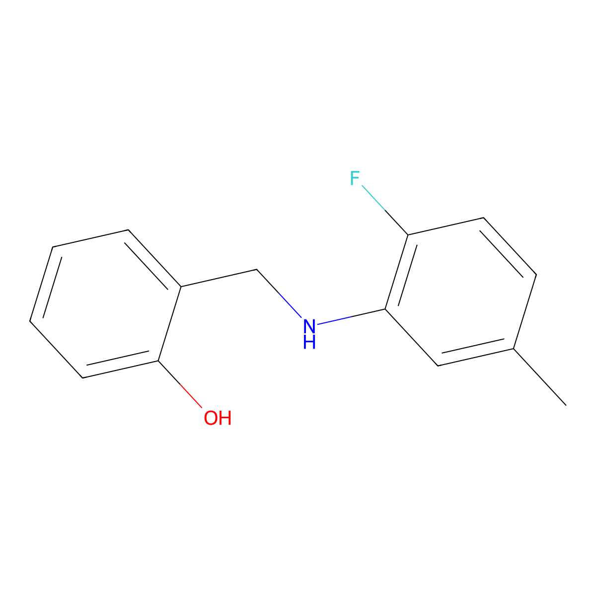 2-{[(2-Fluoro-5-methylphenyl)amino]methyl}phenol molecular structure, CAS 1037151-17-9