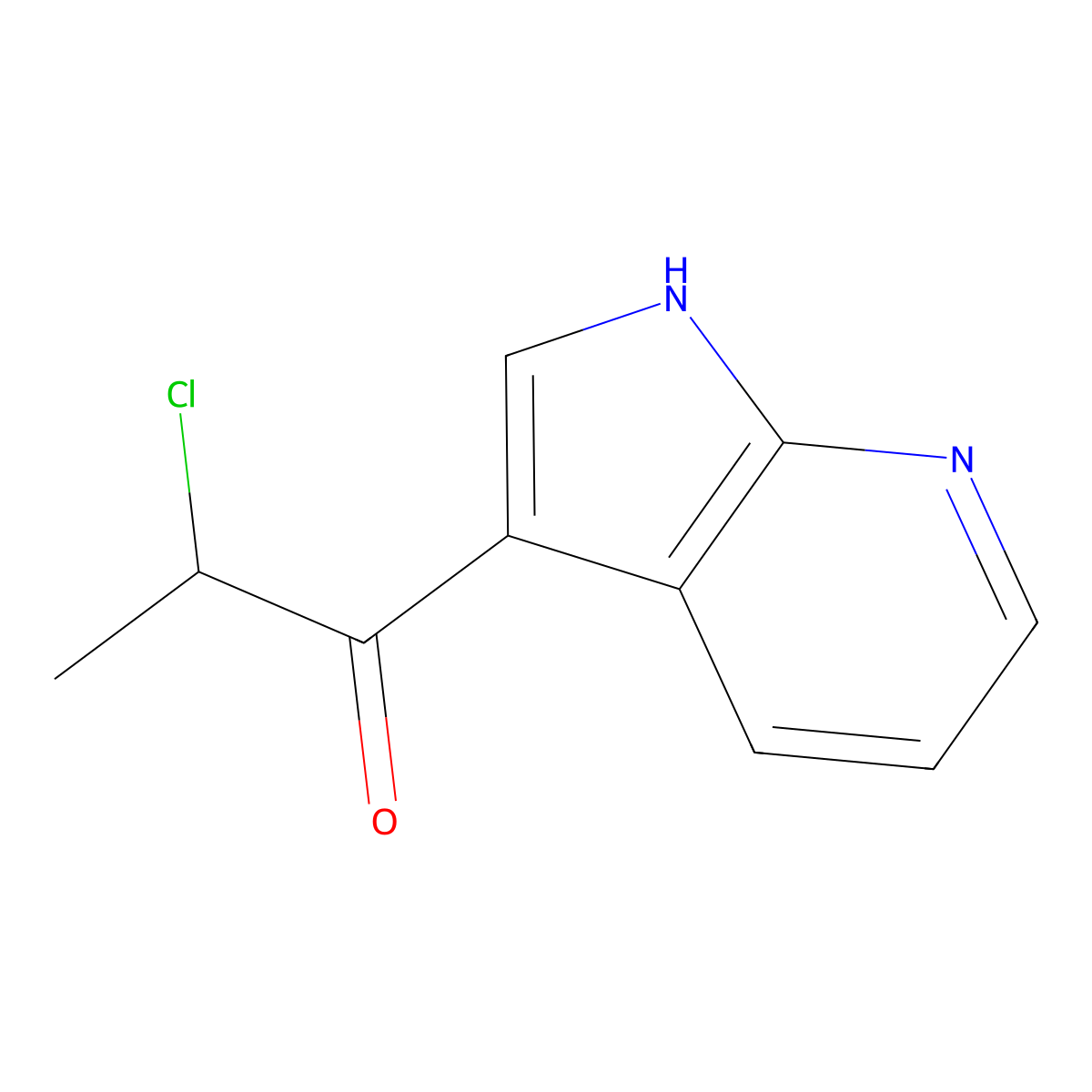 2-chloro-1-{1H-pyrrolo[2,3-b]pyridin-3-yl}propan-1-one molecular structure, CAS 1037152-84-3