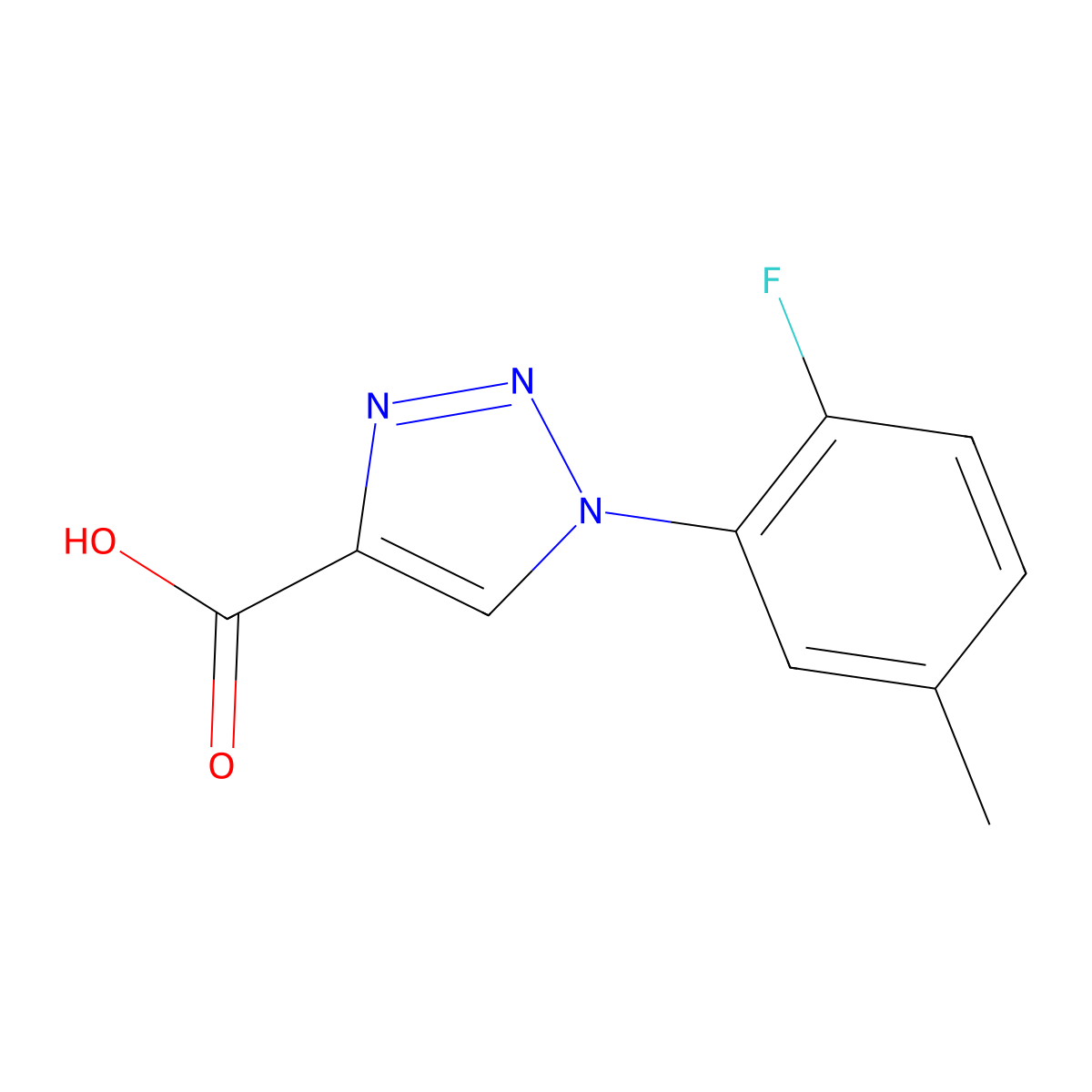 1-(2-fluoro-5-methylphenyl)-1H-1,2,3-triazole-4-carboxylic acid molecular structure, CAS 1037152-95-6