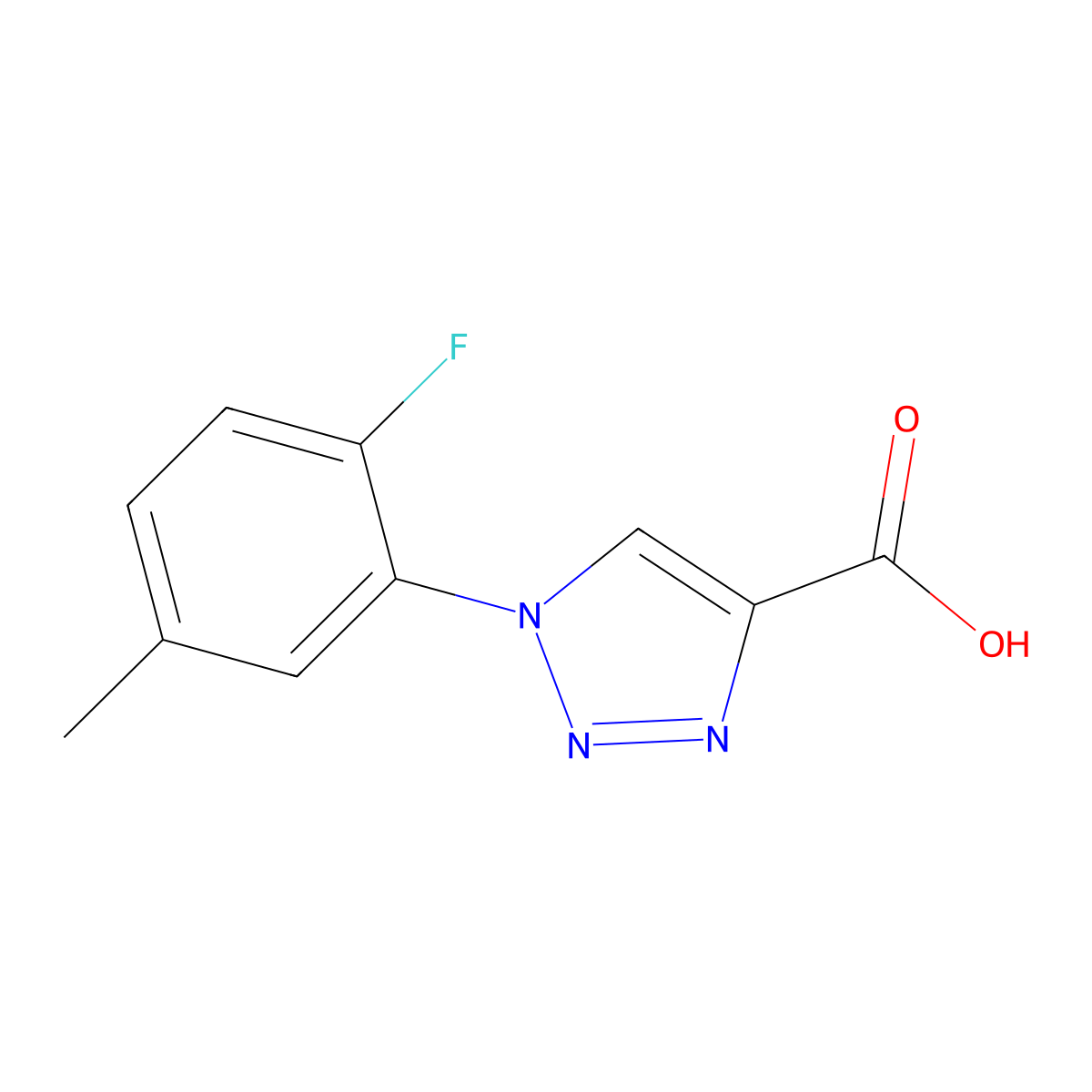 1-(2-fluoro-5-methylphenyl)-1H-1,2,3-triazole-4-carboxylic acid molecular structure, CAS 1037152-95-6