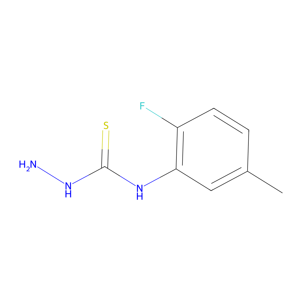 3-Amino-1-(2-fluoro-5-methylphenyl)thiourea molecular structure, CAS 1037153-19-7