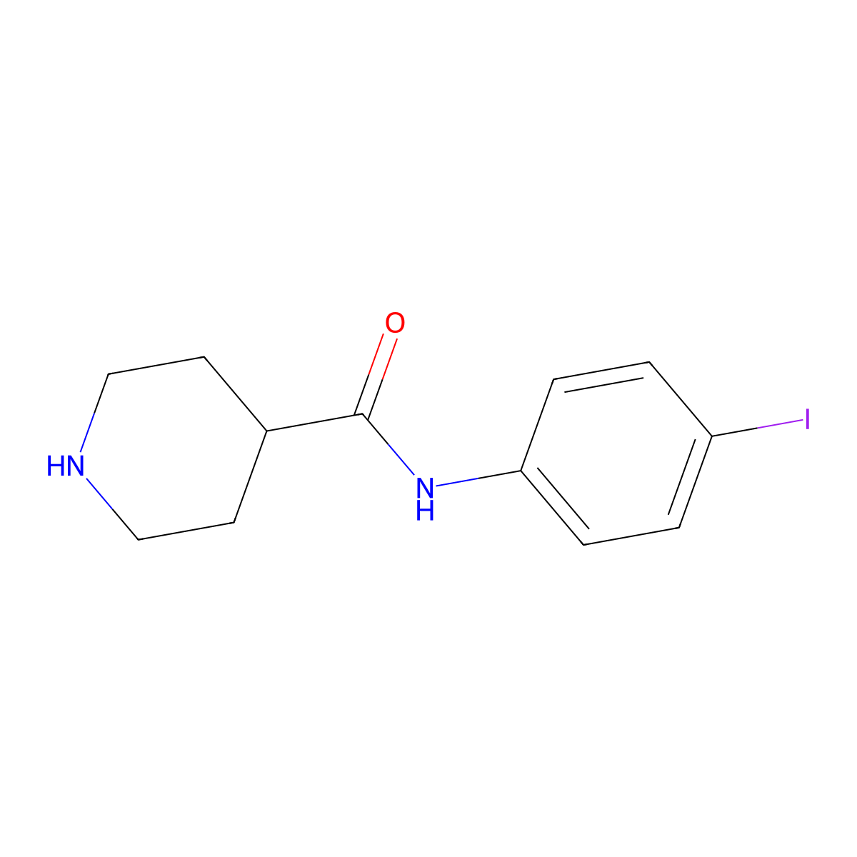 N-(4-iodophenyl)piperidine-4-carboxamide molecular structure, CAS 1037156-49-2