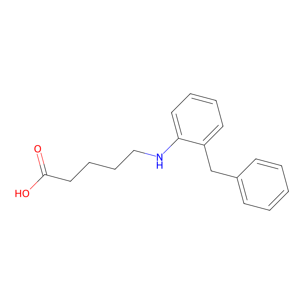 5-[(2-Benzylphenyl)amino]pentanoic acid molecular structure, CAS 1037159-36-6