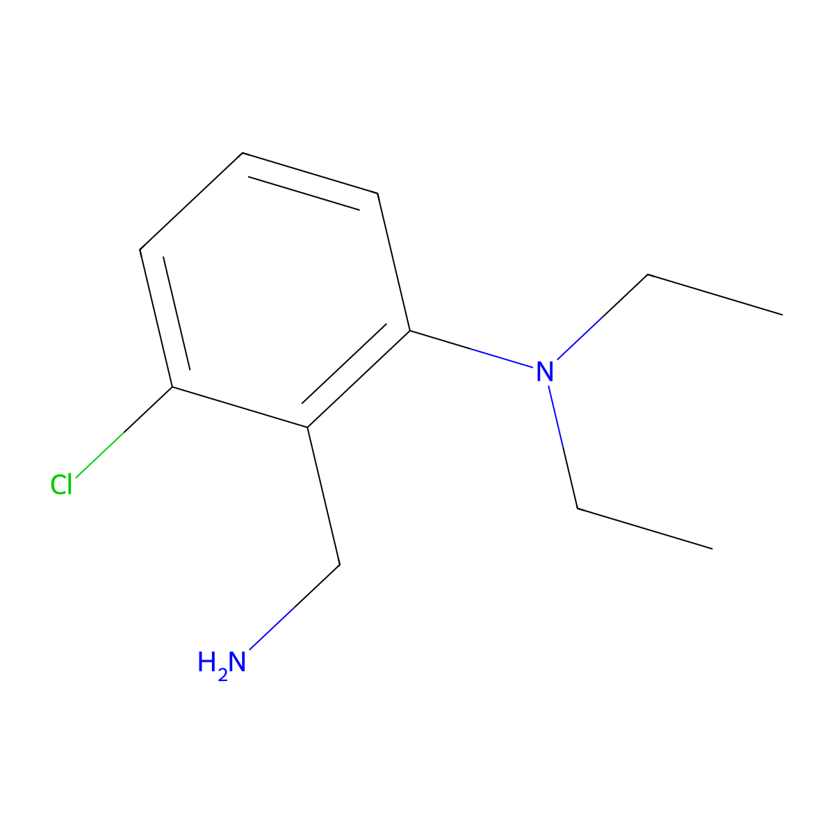 2-(aminomethyl)-3-chloro-N,N-diethylaniline molecular structure, CAS 1037161-31-1