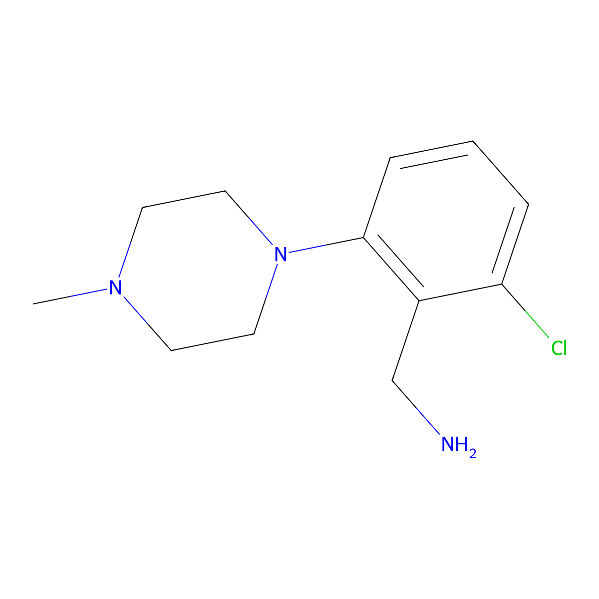 [2-Chloro-6-(4-methylpiperazin-1-yl)phenyl]methanamine molecular structure, CAS 1037161-38-8