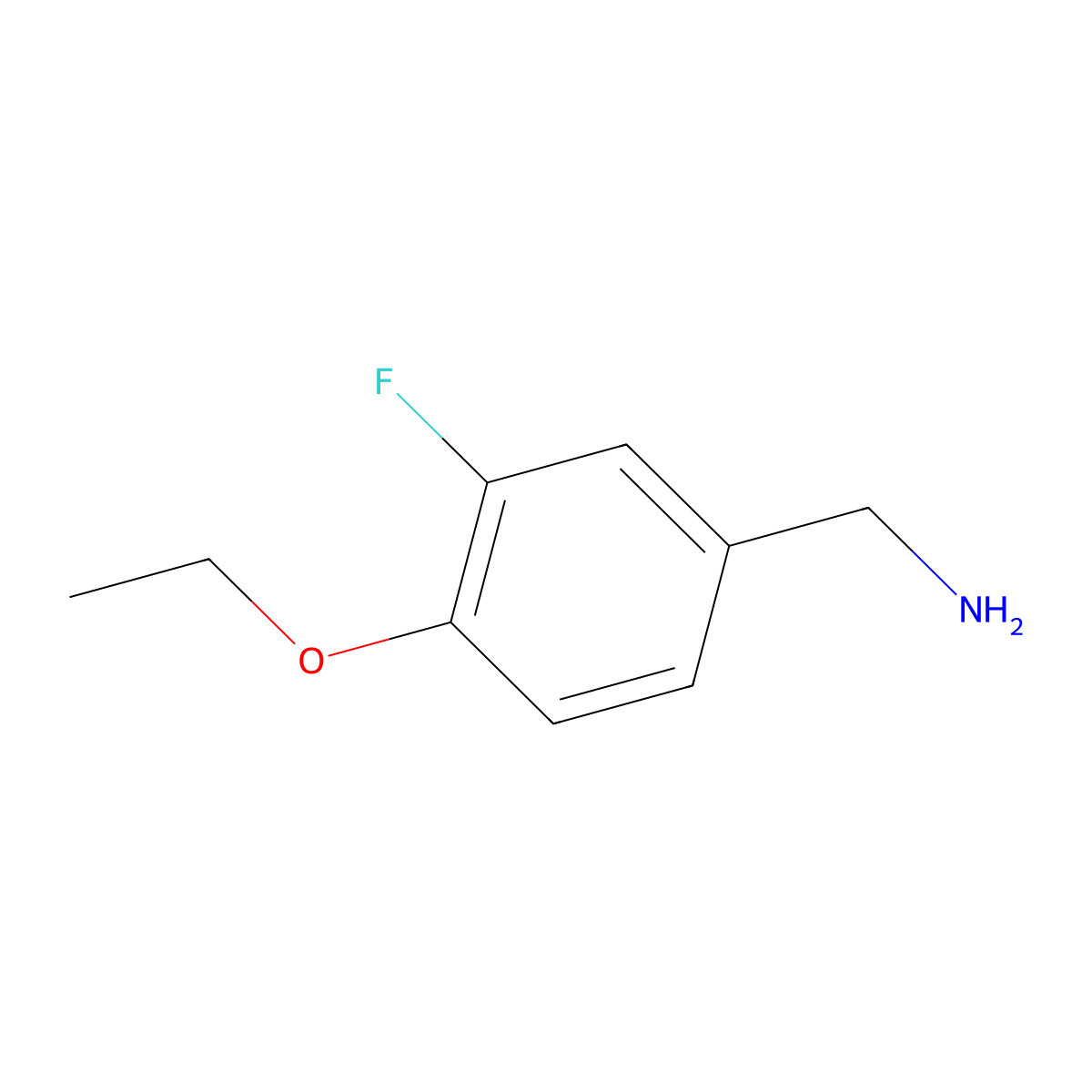 (4-Ethoxy-3-fluorophenyl)methanamine molecular structure, CAS 1037164-60-5