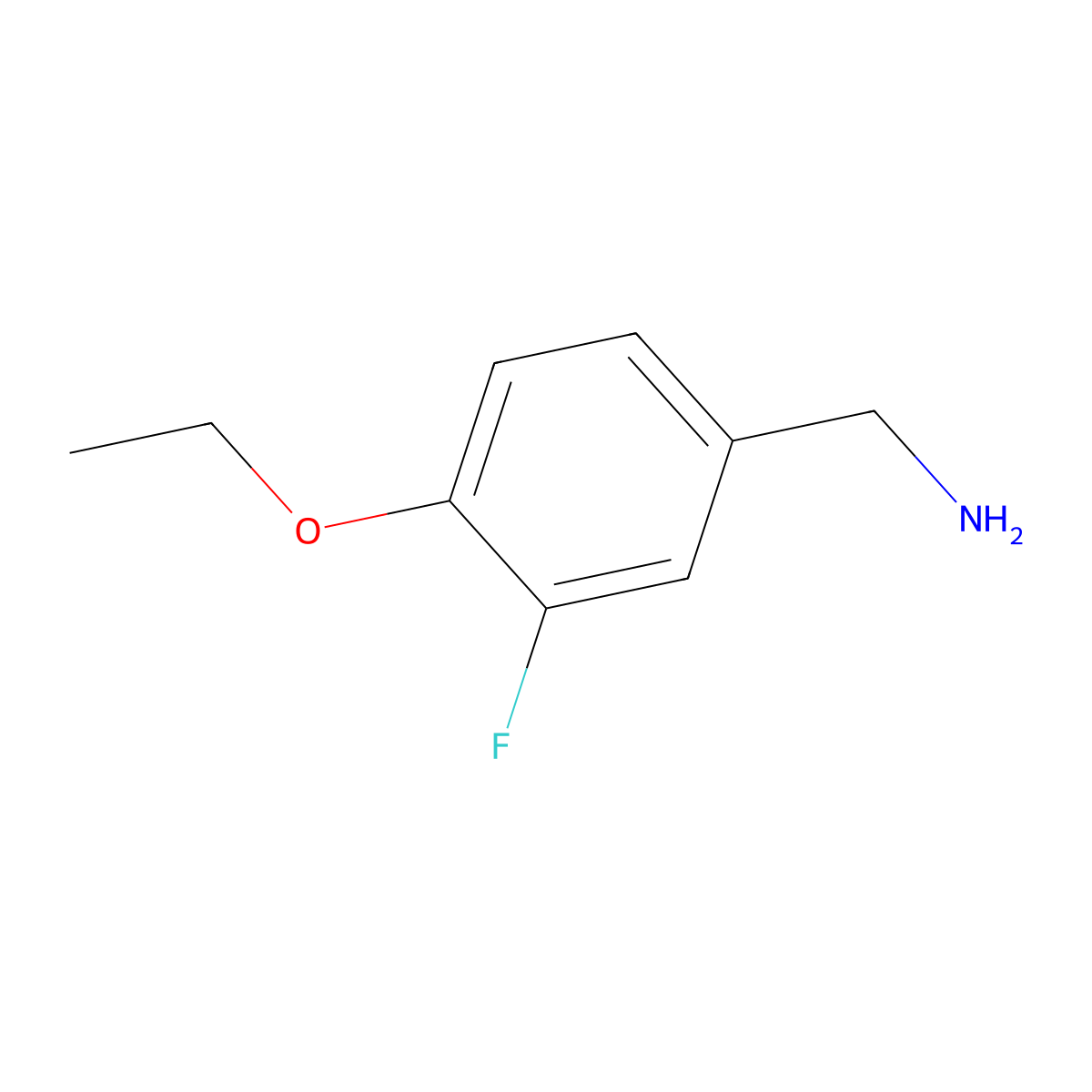 (4-Ethoxy-3-fluorophenyl)methanamine molecular structure, CAS 1037164-60-5