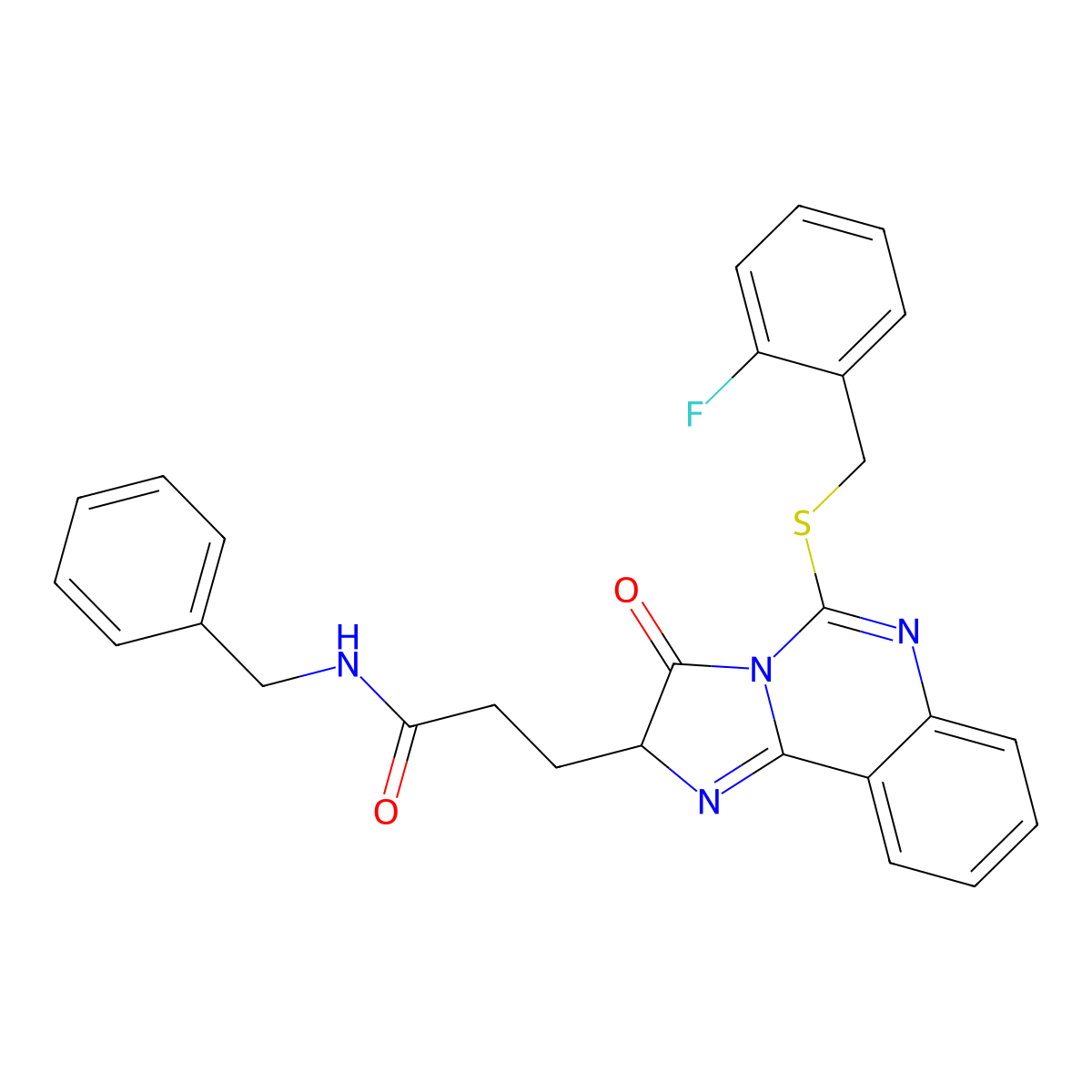 N-benzyl-3-(5-{[(2-fluorophenyl)methyl]sulfanyl}-3-oxo-2H,3H-imidazo[1,2-c]quinazolin-2-yl)propanamide molecular structure, CAS 1037168-54-9