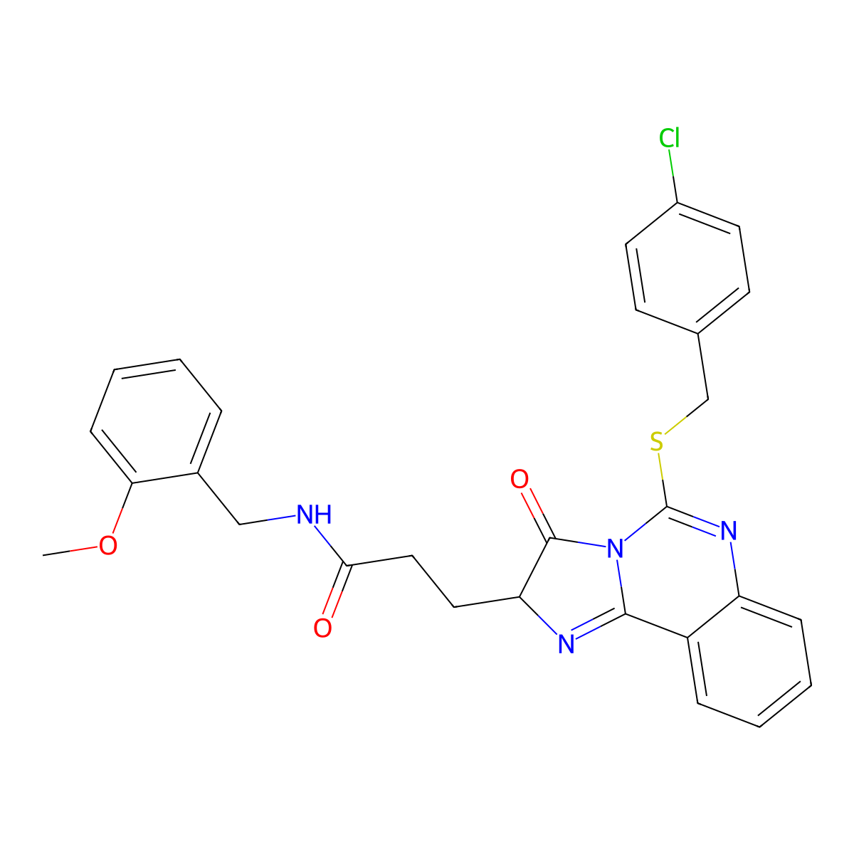 3-(5-{[(4-chlorophenyl)methyl]sulfanyl}-3-oxo-2H,3H-imidazo[1,2-c]quinazolin-2-yl)-N-[(2-methoxyphenyl)methyl]propanamide molecular structure, CAS 1037168-64-1