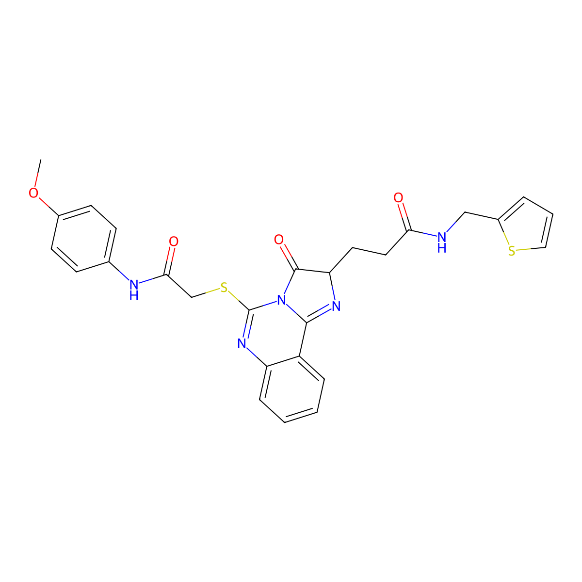 3-[5-({[(4-methoxyphenyl)carbamoyl]methyl}sulfanyl)-3-oxo-2H,3H-imidazo[1,2-c]quinazolin-2-yl]-N-[(thiophen-2-yl)methyl]propanamide molecular structure, CAS 1037168-80-1