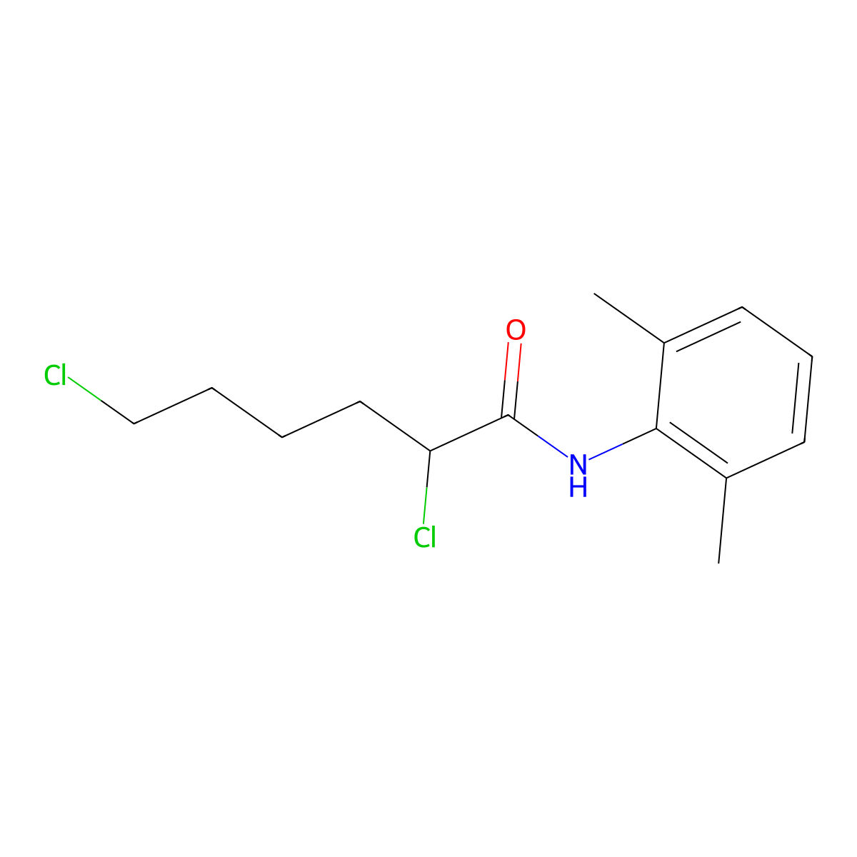 2,6-Dichloro-N-(2,6-dimethylphenyl)hexanamide molecular structure, CAS 1037184-07-8