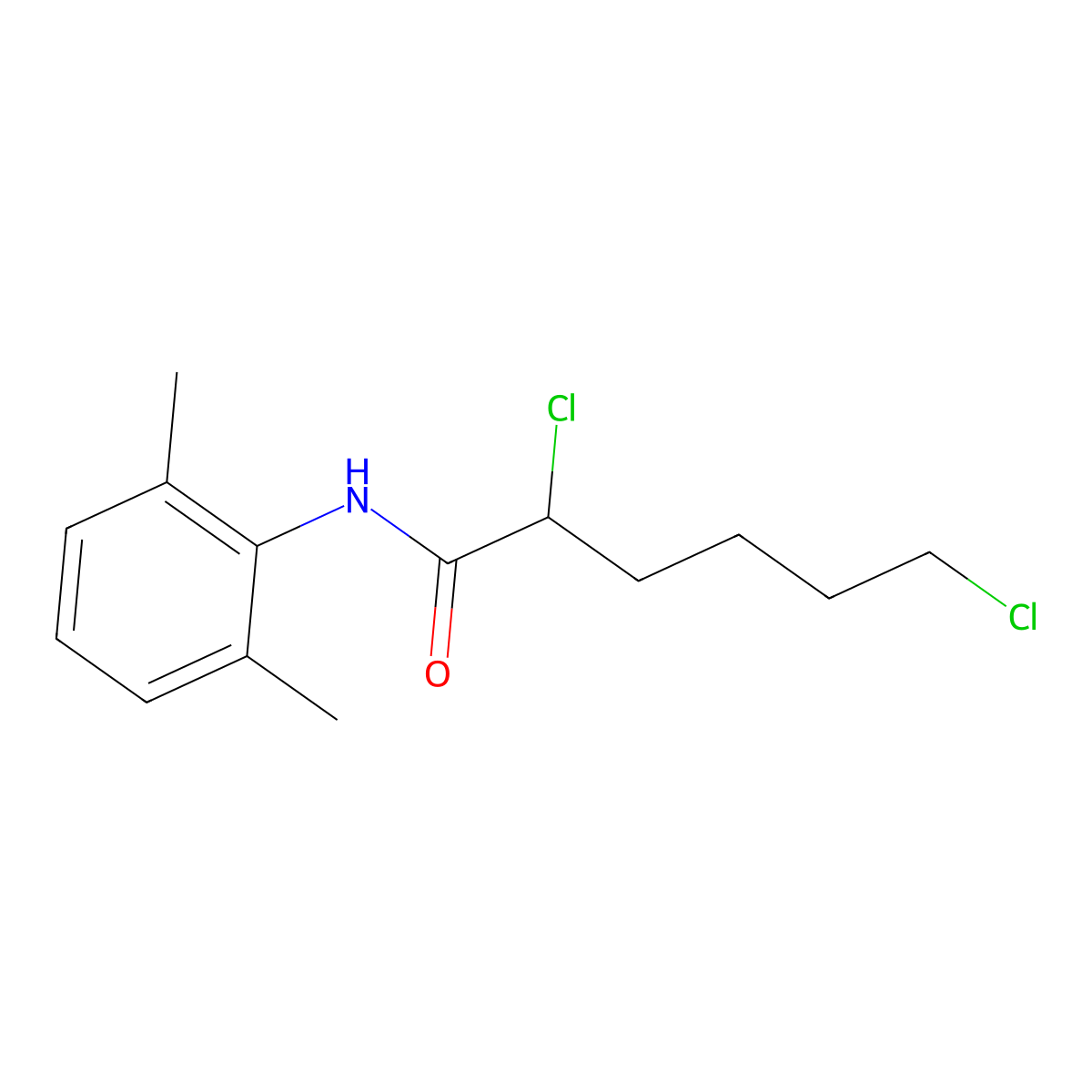 2,6-Dichloro-N-(2,6-dimethylphenyl)hexanamide molecular structure, CAS 1037184-07-8
