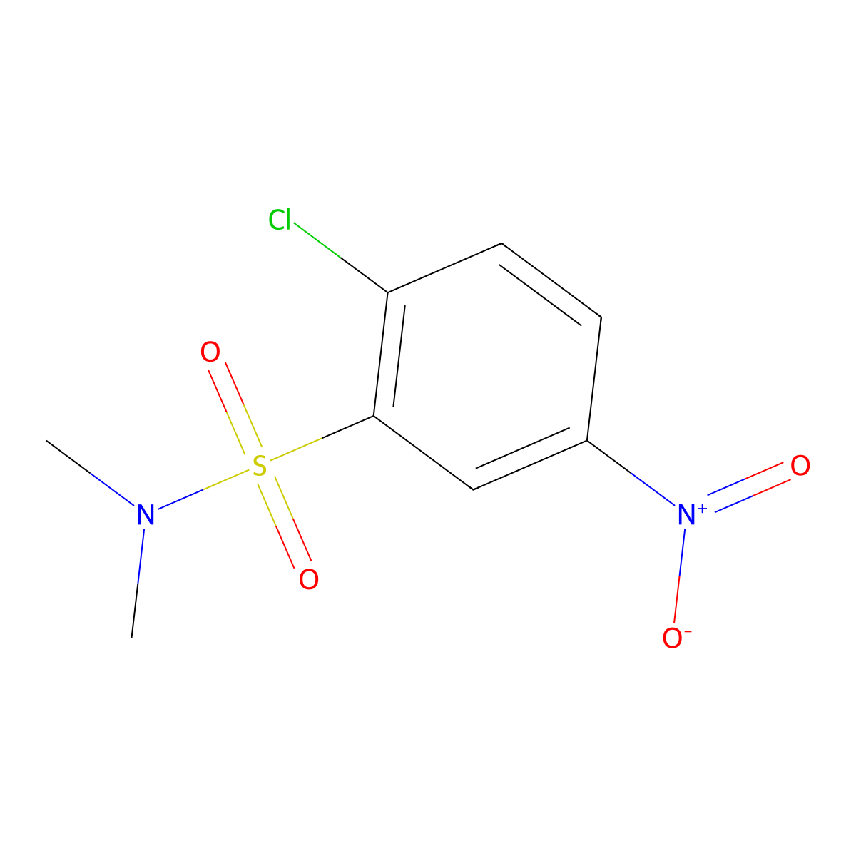 2-Chloro-N,N-dimethyl-5-nitrobenzene-1-sulfonamide molecular structure, CAS 10372-90-4