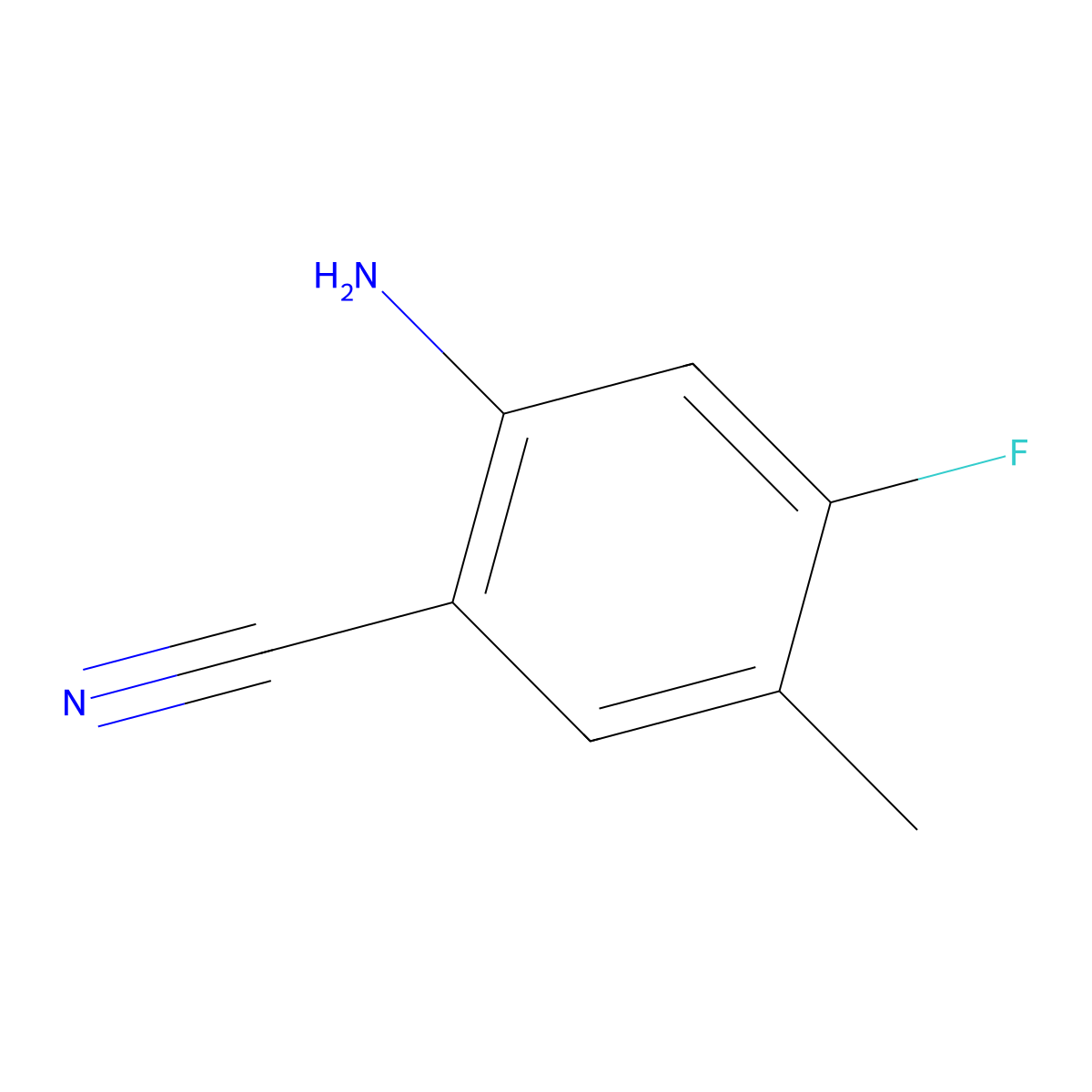2-Amino-4-fluoro-5-methylbenzonitrile molecular structure, CAS 1037206-84-0