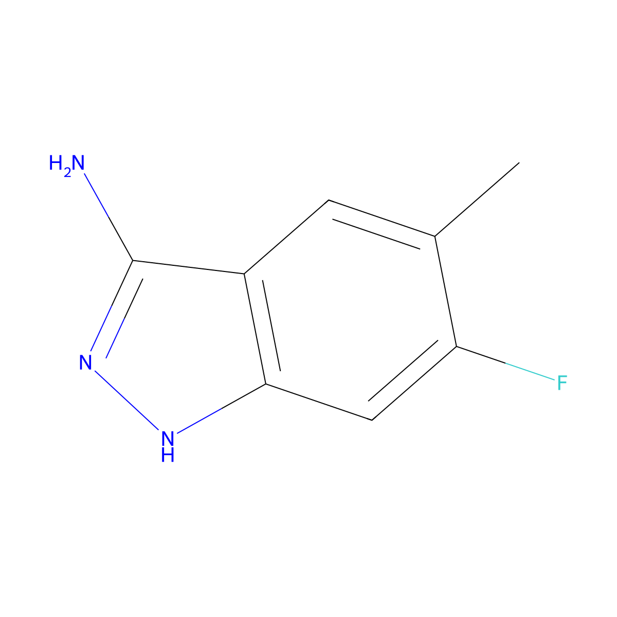 6-fluoro-5-methyl-1H-indazol-3-amine molecular structure, CAS 1037206-99-7