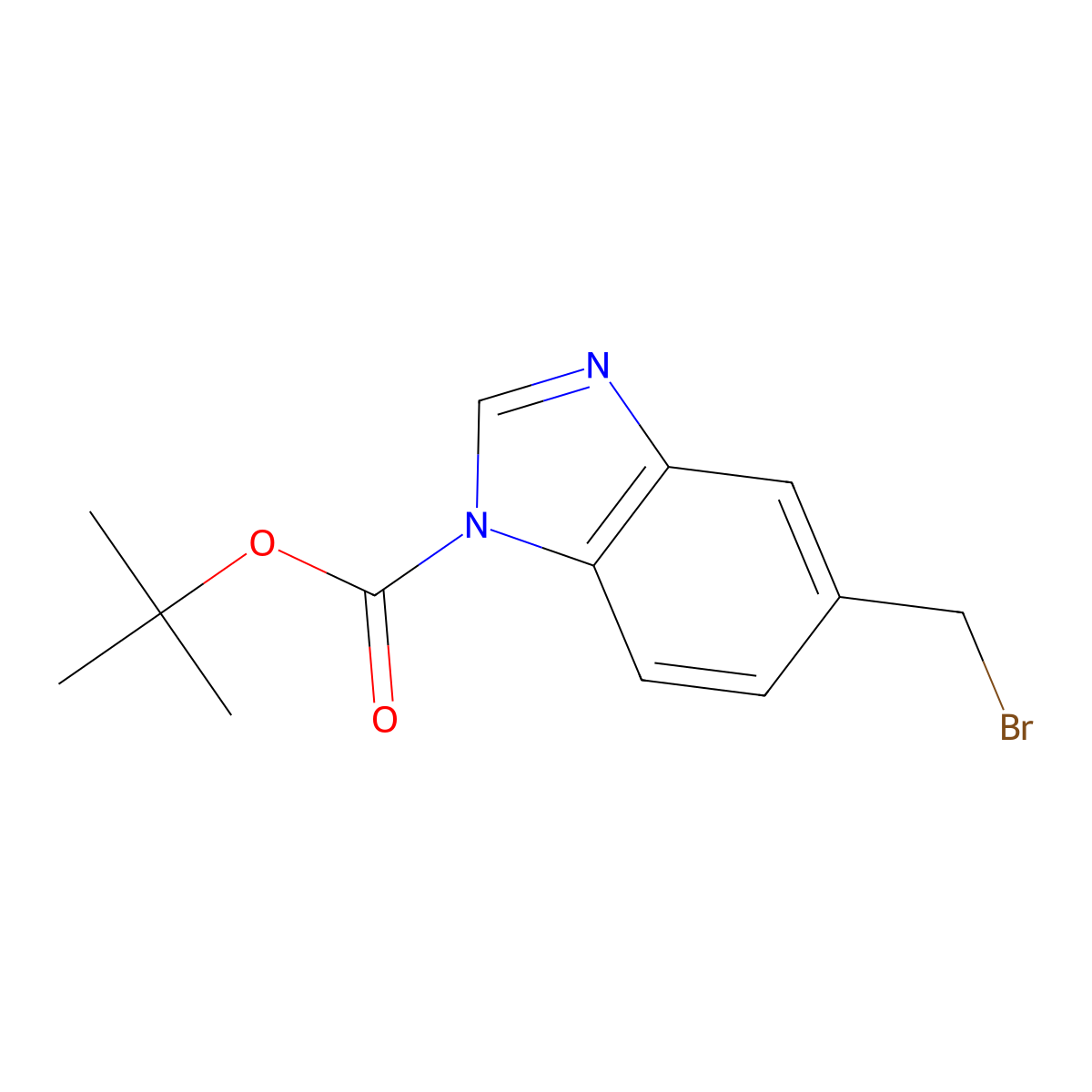 tert-Butyl 5-(bromomethyl)-1H-benzo[d]imidazole-1-carboxylate molecular structure, CAS 1037207-08-1