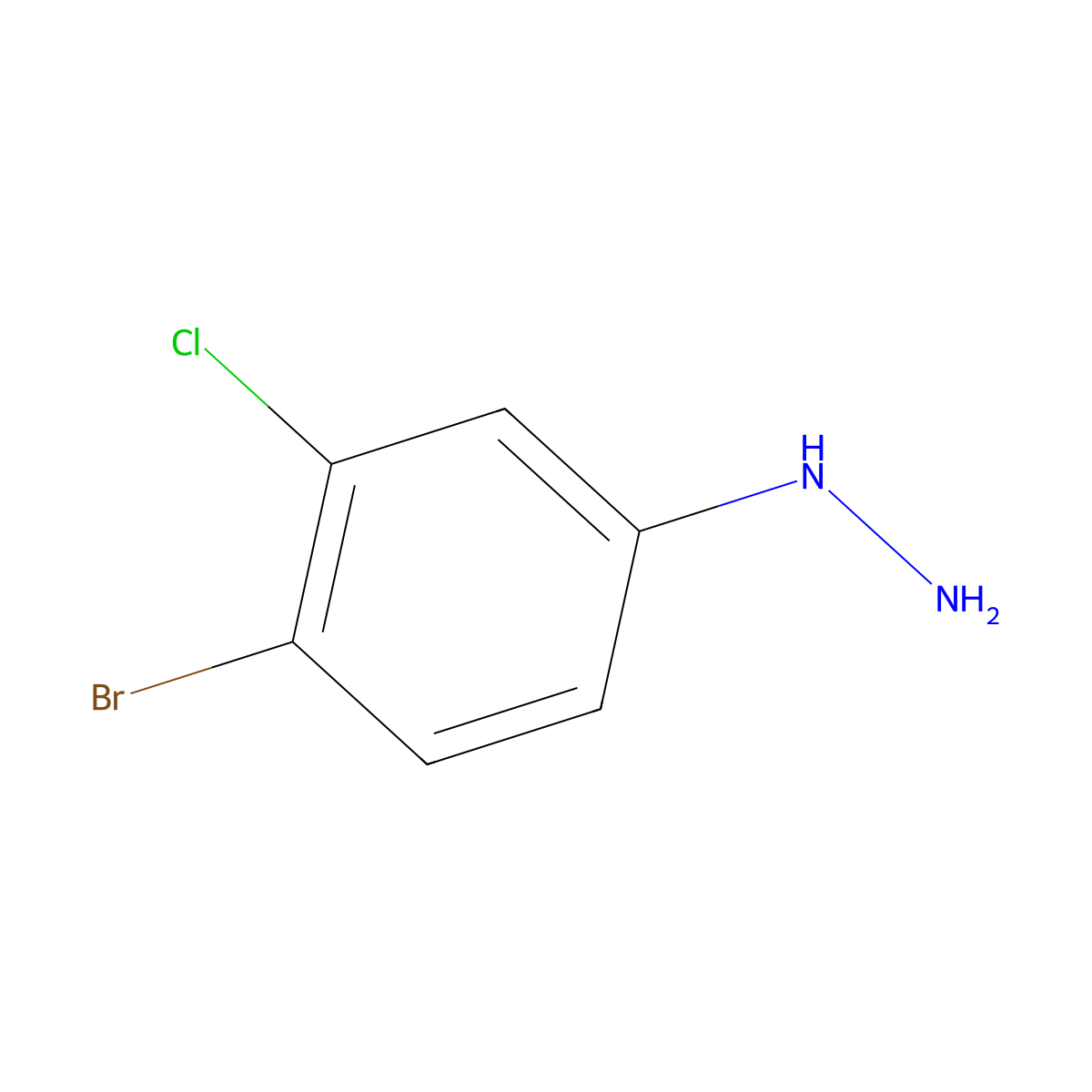(4-Bromo-3-chlorophenyl)hydrazine molecular structure, CAS 103722-57-2