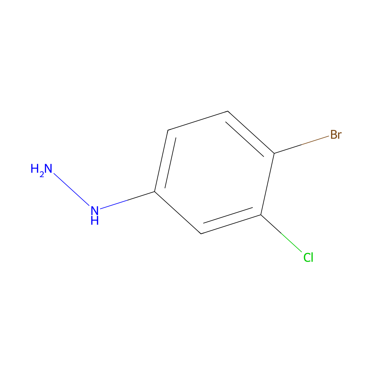 (4-Bromo-3-chlorophenyl)hydrazine molecular structure, CAS 103722-57-2