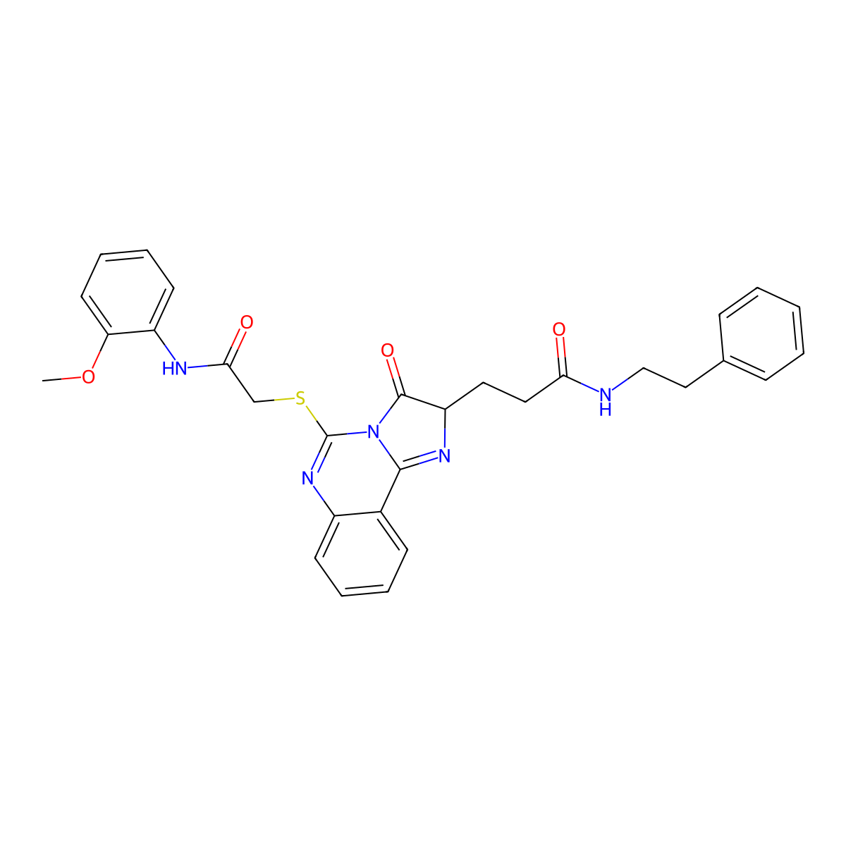 3-[5-({[(2-methoxyphenyl)carbamoyl]methyl}sulfanyl)-3-oxo-2H,3H-imidazo[1,2-c]quinazolin-2-yl]-N-(2-phenylethyl)propanamide molecular structure, CAS 1037222-71-1
