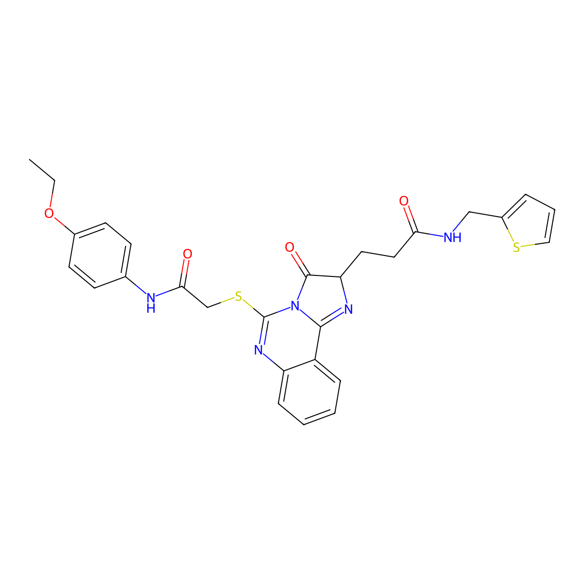 3-[5-({[(4-ethoxyphenyl)carbamoyl]methyl}sulfanyl)-3-oxo-2H,3H-imidazo[1,2-c]quinazolin-2-yl]-N-[(thiophen-2-yl)methyl]propanamide molecular structure, CAS 1037222-75-5