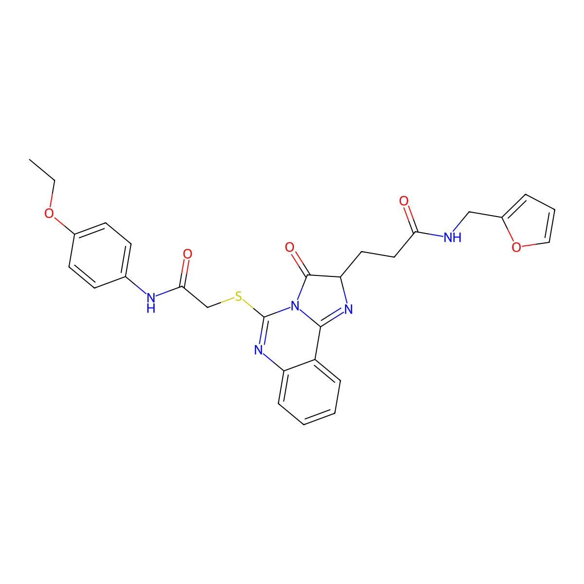 3-[5-({[(4-ethoxyphenyl)carbamoyl]methyl}sulfanyl)-3-oxo-2H,3H-imidazo[1,2-c]quinazolin-2-yl]-N-[(furan-2-yl)methyl]propanamide molecular structure, CAS 1037222-76-6
