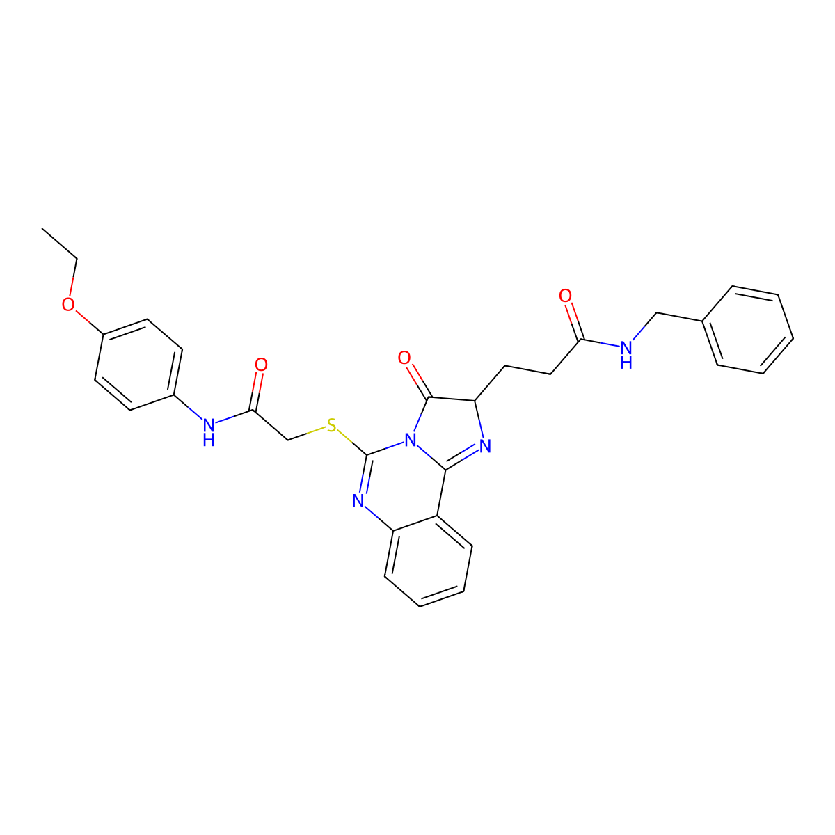 N-benzyl-3-[5-({[(4-ethoxyphenyl)carbamoyl]methyl}sulfanyl)-3-oxo-2H,3H-imidazo[1,2-c]quinazolin-2-yl]propanamide molecular structure, CAS 1037222-86-8