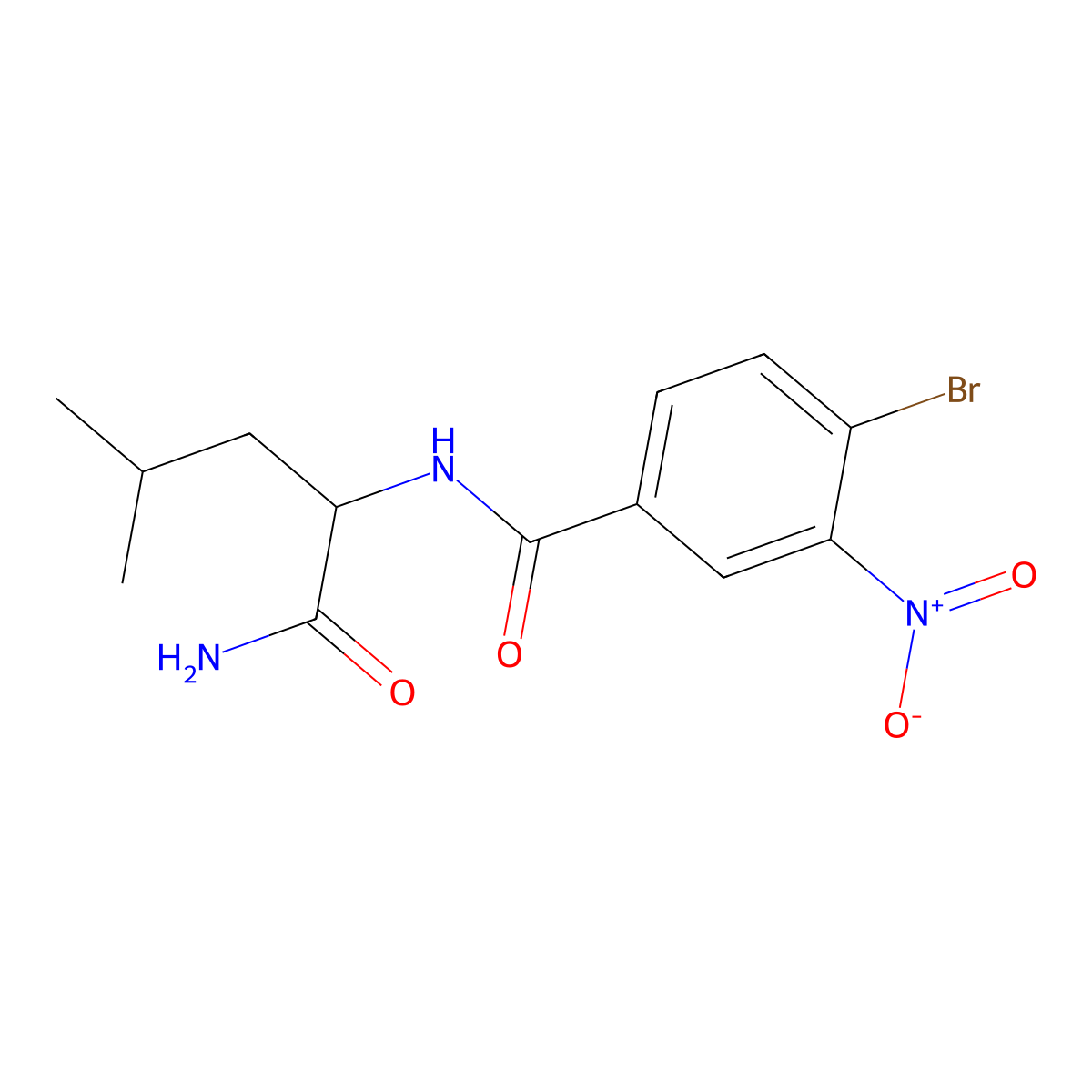N-(1-amino-4-methyl-1-oxopentan-2-yl)-4-bromo-3-nitrobenzamide molecular structure, CAS 1037237-48-1