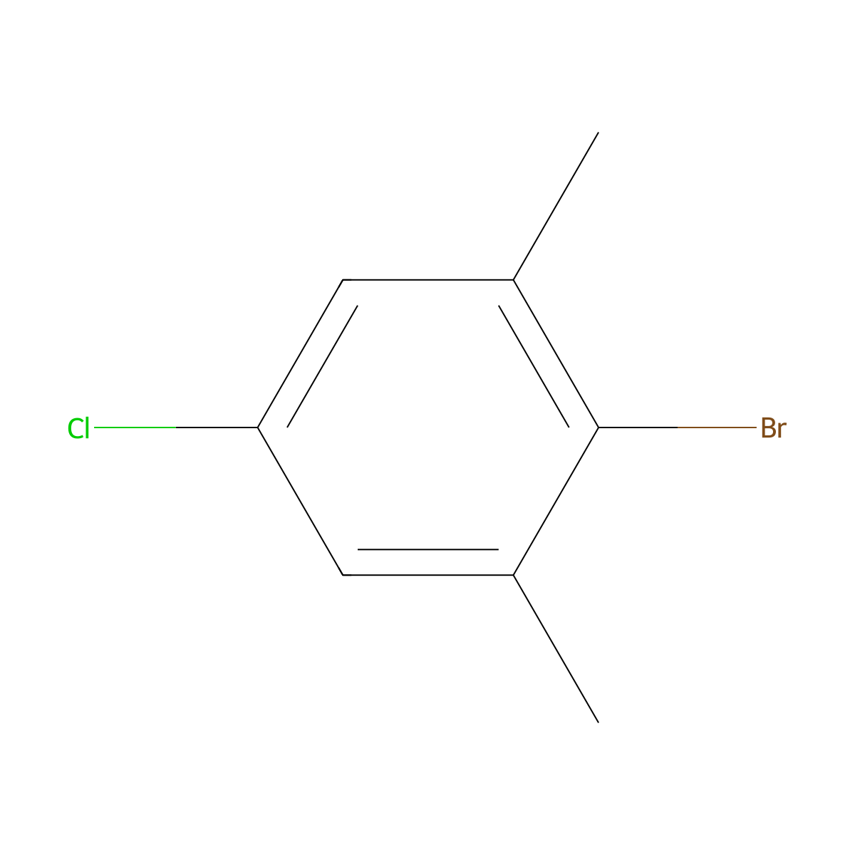 2-Bromo-5-chloro-1,3-dimethylbenzene molecular structure, CAS 103724-99-8