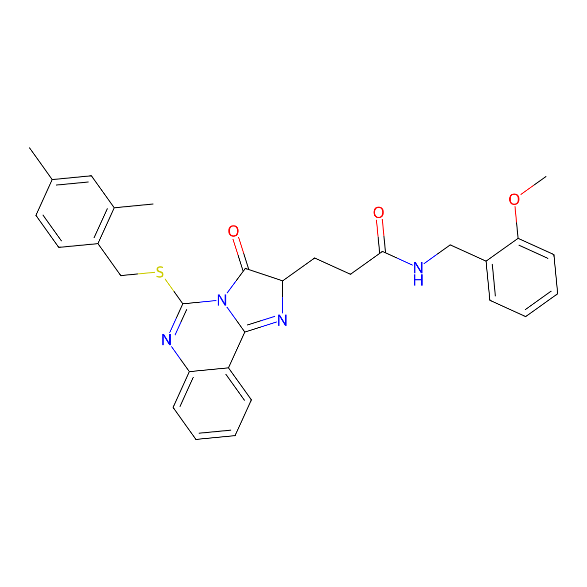 3-(5-{[(2,4-dimethylphenyl)methyl]sulfanyl}-3-oxo-2H,3H-imidazo[1,2-c]quinazolin-2-yl)-N-[(2-methoxyphenyl)methyl]propanamide molecular structure, CAS 1037289-03-4