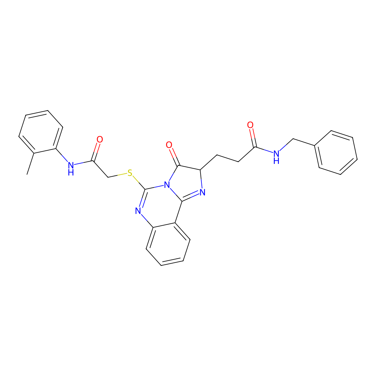 N-benzyl-3-[5-({[(2-methylphenyl)carbamoyl]methyl}sulfanyl)-3-oxo-2H,3H-imidazo[1,2-c]quinazolin-2-yl]propanamide molecular structure, CAS 1037293-41-6