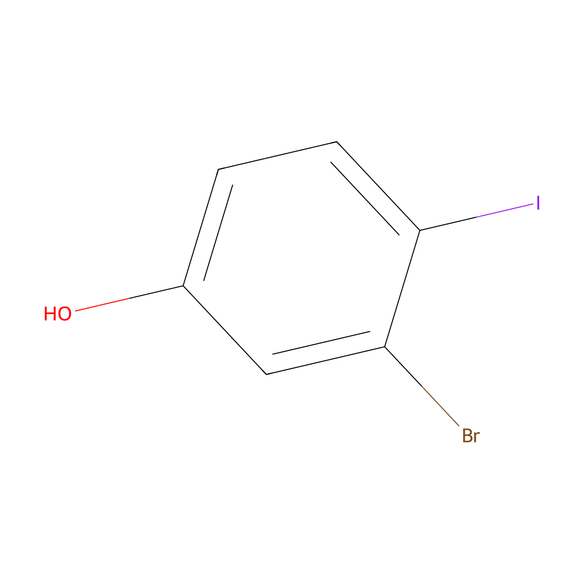 3-Bromo-4-iodophenol molecular structure, CAS 1037298-05-7