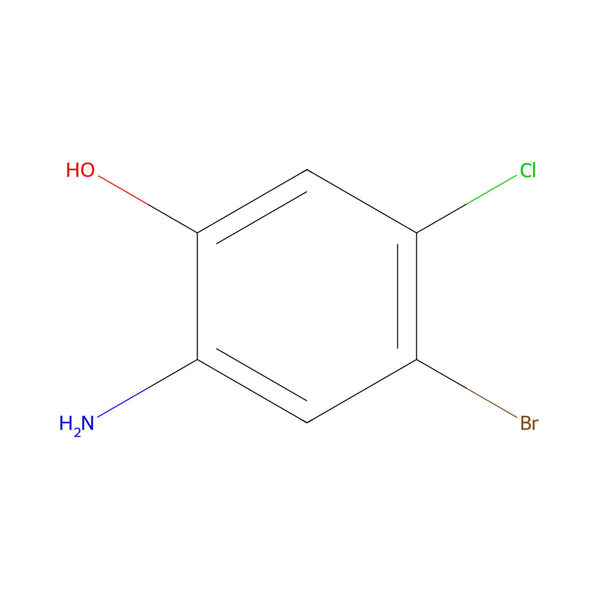 2-Amino-4-bromo-5-chlorophenol molecular structure, CAS 1037298-14-8