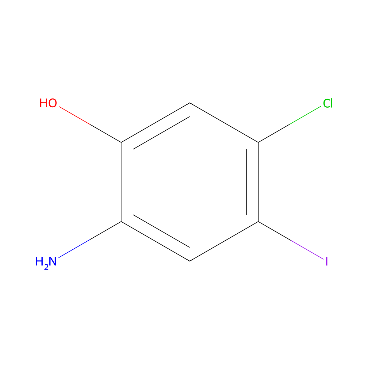 2-Amino-5-chloro-4-iodophenol molecular structure, CAS 1037298-24-0