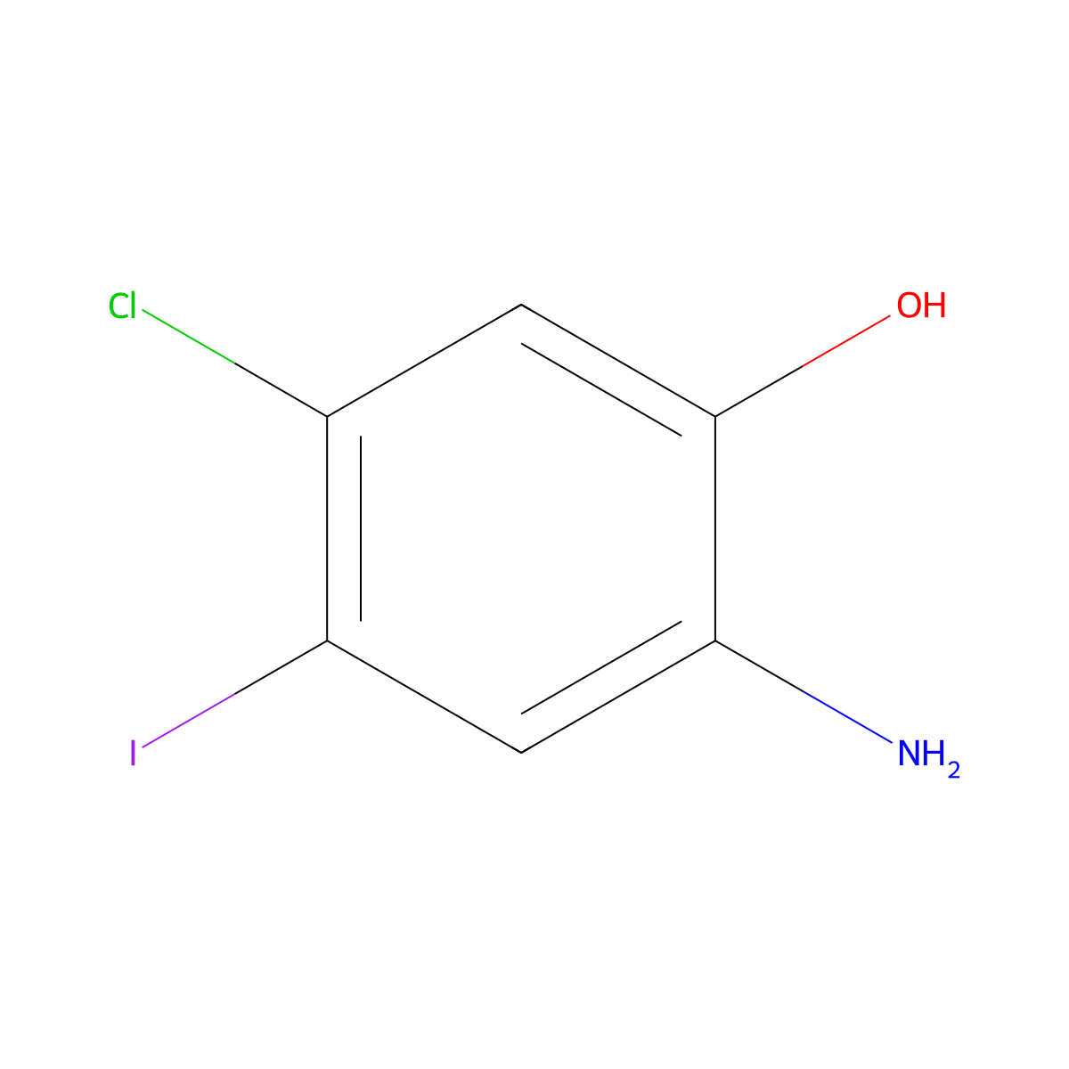 2-Amino-5-chloro-4-iodophenol molecular structure, CAS 1037298-24-0