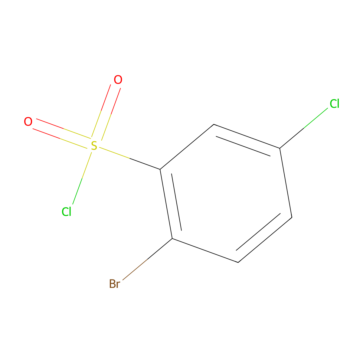 2-Bromo-5-chlorobenzene-1-sulfonyl chloride molecular structure, CAS 1037299-72-1