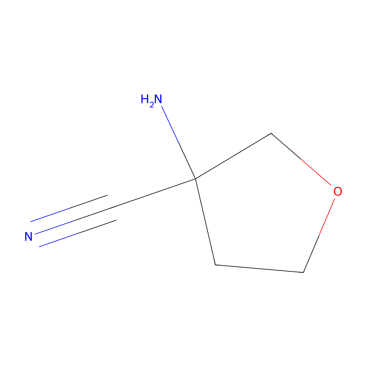 3-Aminotetrahydrofuran-3-carbonitrile molecular structure, CAS 1037301-15-7