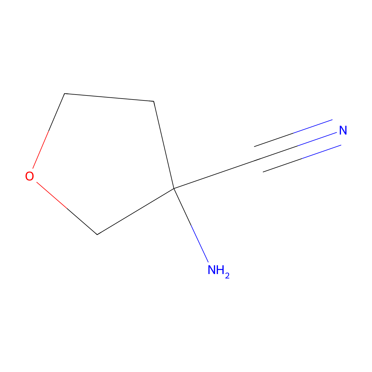 3-Aminotetrahydrofuran-3-carbonitrile molecular structure, CAS 1037301-15-7