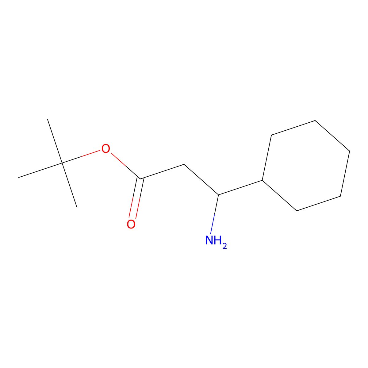 tert-butyl (3S)-3-amino-3-cyclohexylpropanoate molecular structure, CAS 1037303-04-0
