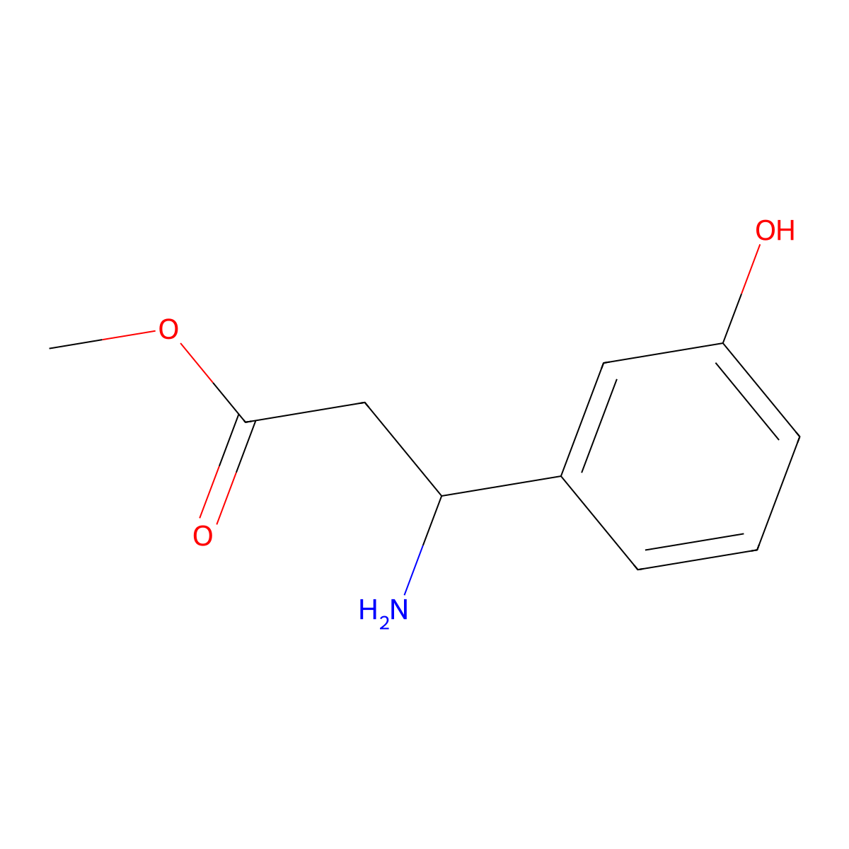 Methyl 3-amino-3-(3-hydroxyphenyl)propanoate molecular structure, CAS 1037313-22-6