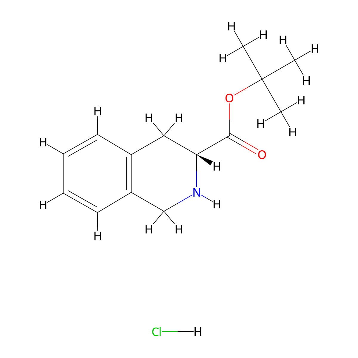 (R)-tert-Butyl 1,2,3,4-tetrahydroisoquinoline-3-carboxylate hydrochloride molecular structure, CAS 103733-29-5