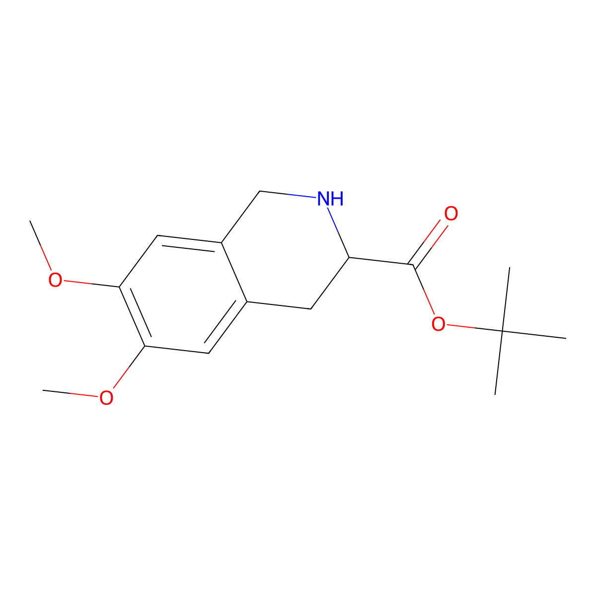 (S)-1,2,3,4-Tetrahydro-6,7-dimethoxy-3-isoquinolinecarboxylic Acid 1,1-Dimethylethyl Ester molecular structure, CAS 103733-31-9