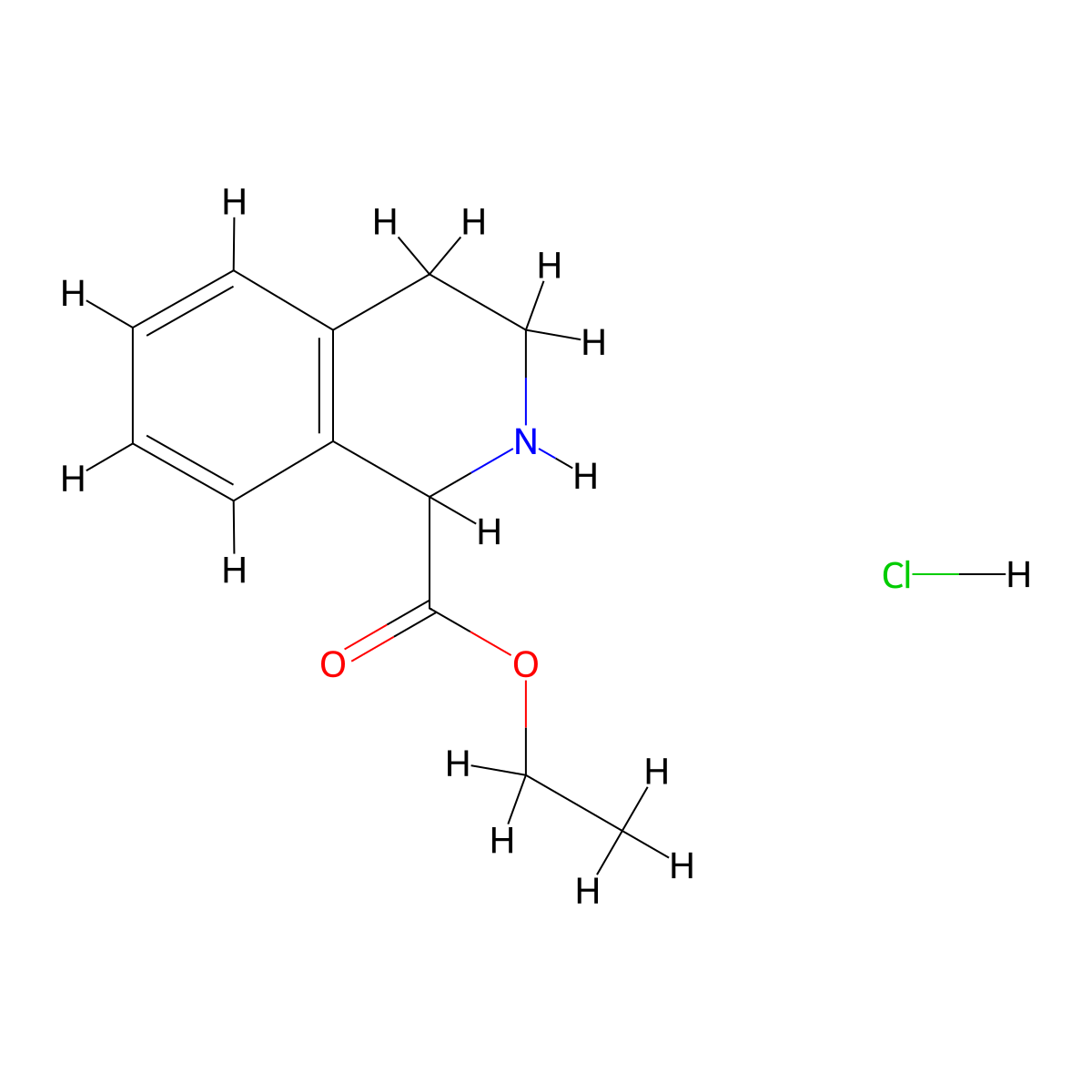 L-1,2,3,4-Tetrahydroisoquinoline-3-carboxylic acid methyl ester hydrochloride molecular structure, CAS 103733-33-1