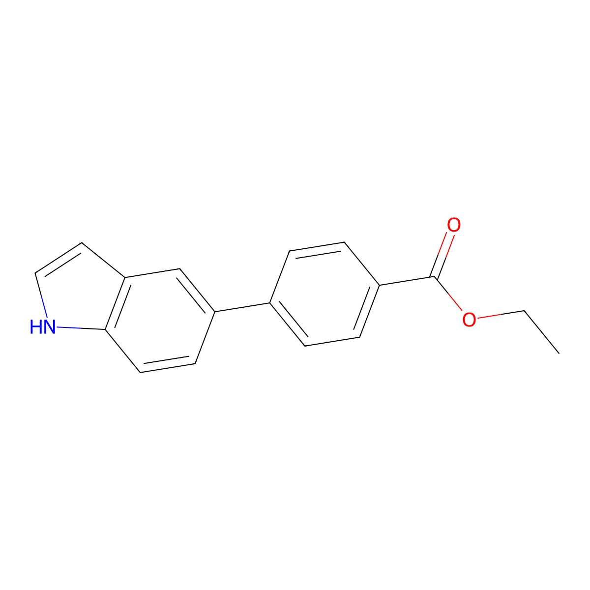 Ethyl 4-(1H-indol-5-yl)benzoate molecular structure, CAS 1037364-92-3