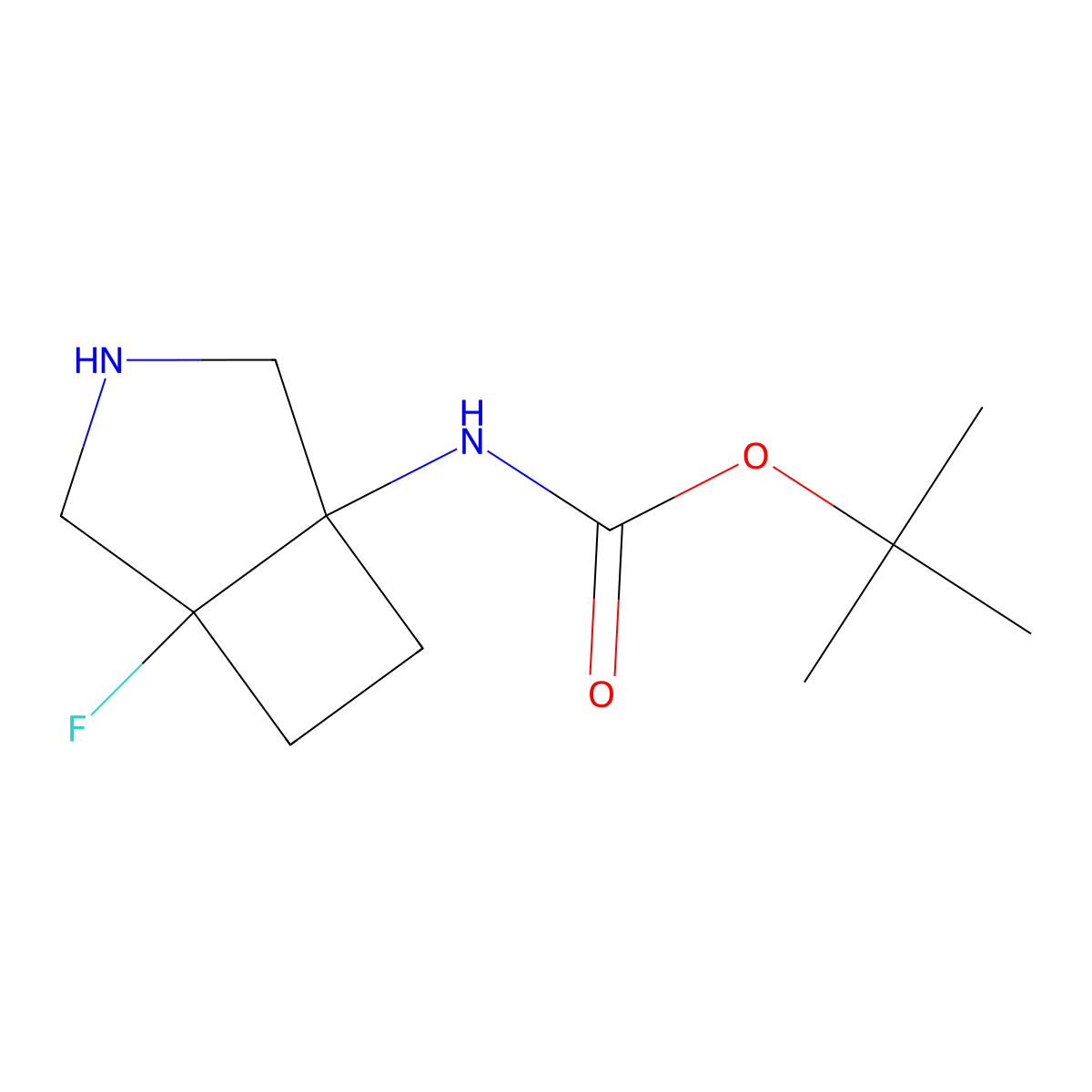 tert-butyl N-[(1R,5S)-5-fluoro-3-azabicyclo[3.2.0]heptan-1-yl]carbamate molecular structure, CAS 1037367-02-4